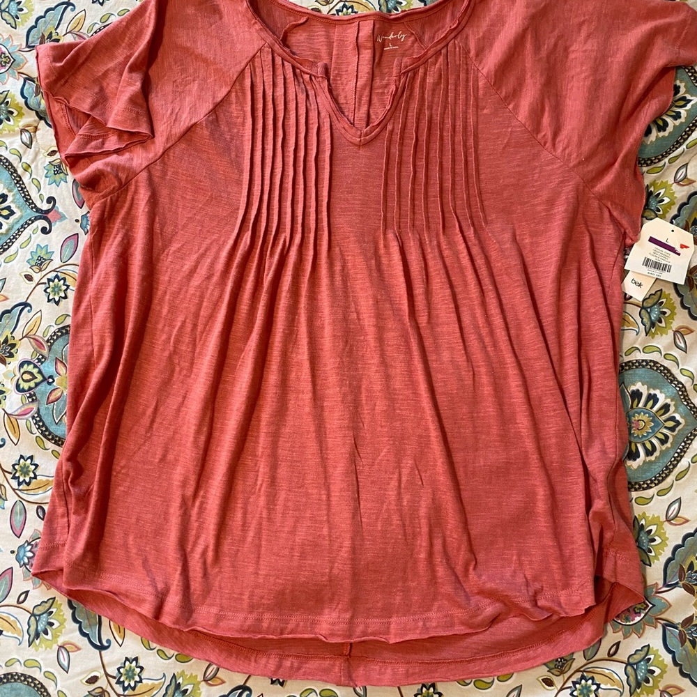 Wonderly Pink Pleated Blouse Relaxed Fit -*DM FOR MORE PICS OR INFO*